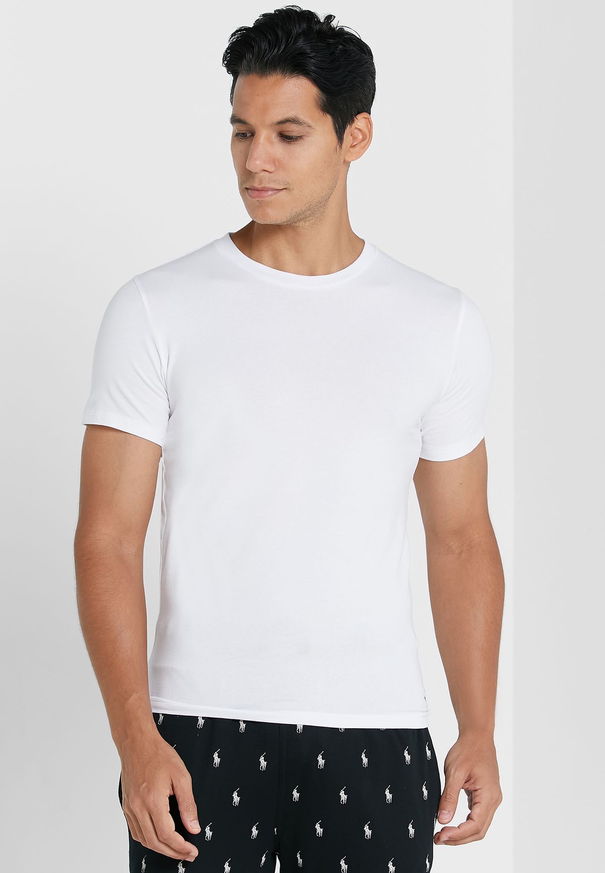 Ralph Lauren 2 Pack Essential Crew Neck T-shirt Herr Vita | 289610-WGP