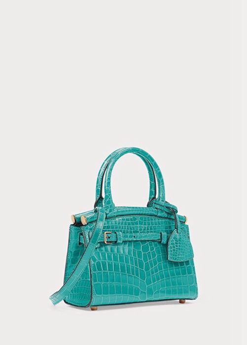 Ralph Lauren Alligator Mini Rl50 Handbag Dam Mintgröna | 849250-YGW