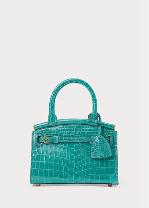 Ralph Lauren Alligator Mini Rl50 Handbag Dam Mintgröna | 849250-YGW