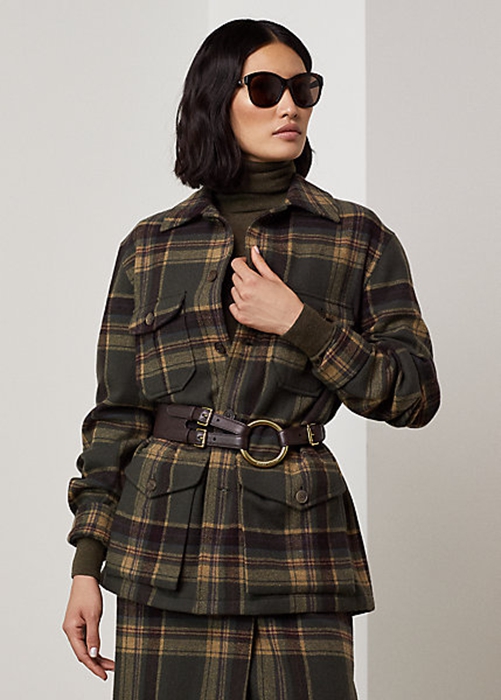 Ralph Lauren Andrya Plaid Jacka Dam Olivgröna | 846093-XSD