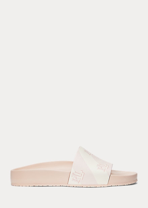 Ralph Lauren Audrina Logo Faux-Läder Tofflor Dam Rosa | 758932-TIW