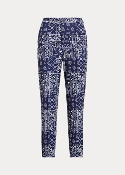 Ralph Lauren Bandana-Print Jogger Byxor Dam Marinblå | 380427-EJB