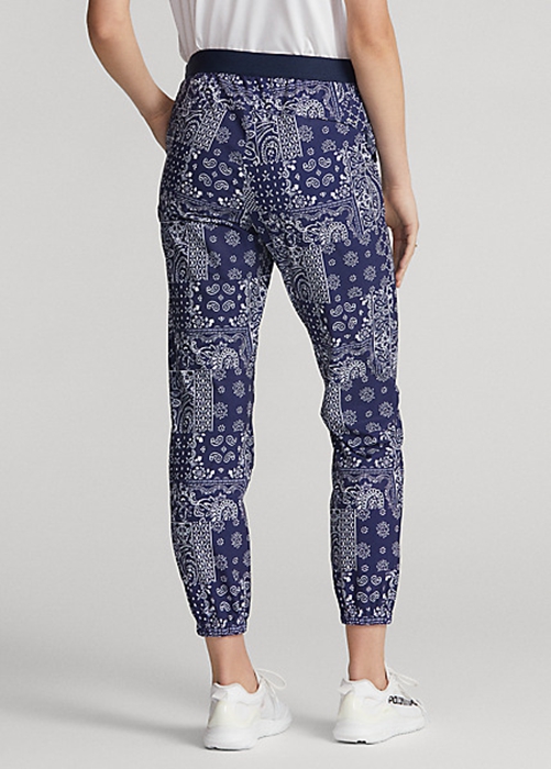 Ralph Lauren Bandana-Print Jogger Byxor Dam Marinblå | 380427-EJB