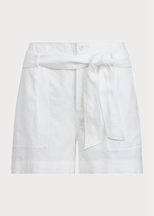 Ralph Lauren Belted Linen Shorts Dam Vita | 405269-PVZ