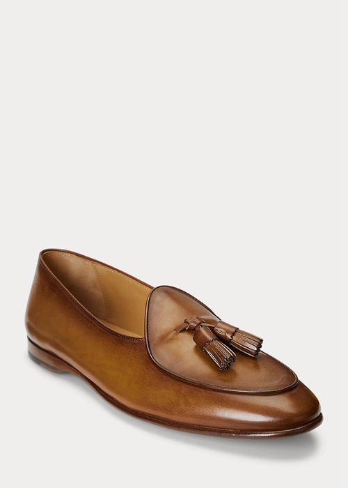 Ralph Lauren Belvin Calfskin Finskor Herr Bruna | 618073-CMG