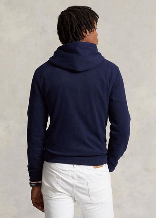 Ralph Lauren Big Polo Crest Fleece Hoodie Herr Marinblå | 618970-XAW