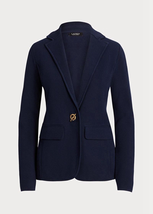 Ralph Lauren Bomull-Blend Blazers Dam Marinblå | 579263-WSB