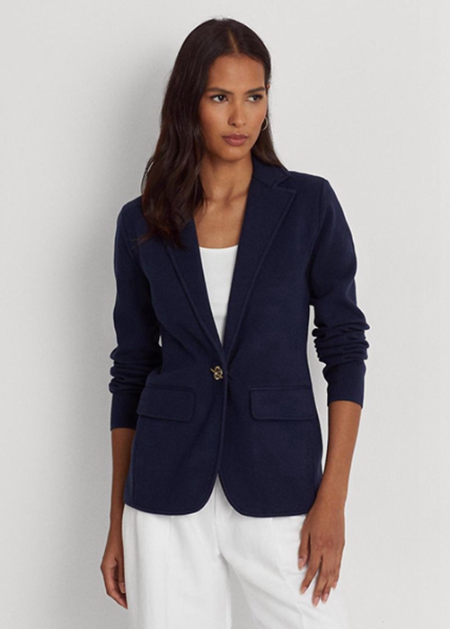 Ralph Lauren Bomull-Blend Blazers Dam Marinblå | 579263-WSB