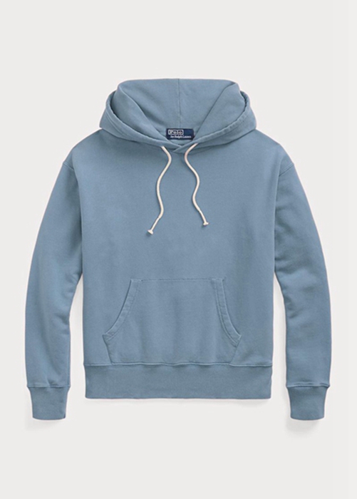 Ralph Lauren Bomull Fleece Hoodie Dam Blå | 145902-WXN