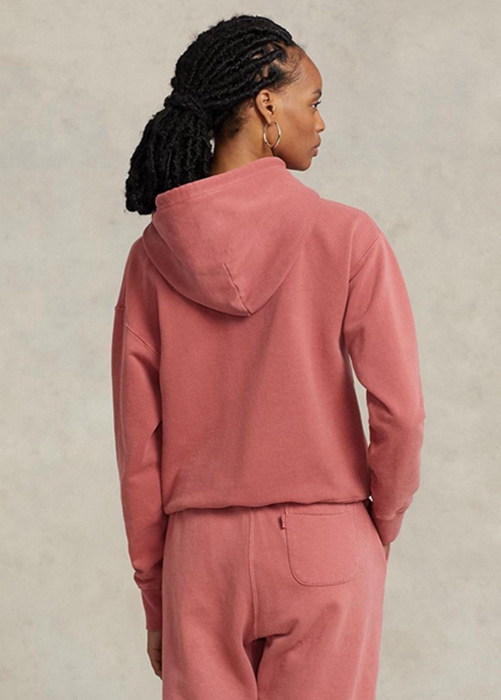 Ralph Lauren Bomull Fleece Hoodie Dam Rosa | 017693-KCV