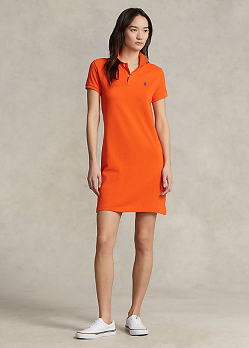 Ralph Lauren Bomull Mesh Klänning Dam Orange | 941527-KAZ