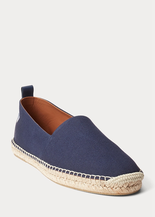 Ralph Lauren Bowsworth Monogram Canvas Espadrille Herr Marinblå | 352796-XGH