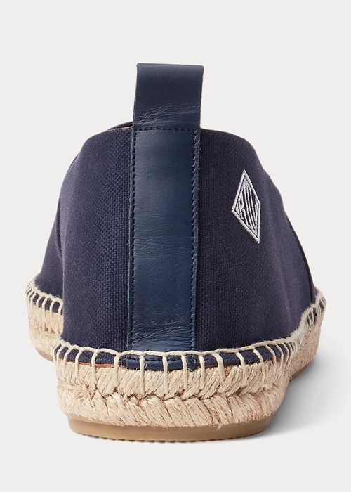 Ralph Lauren Bowsworth Monogram Canvas Espadrille Herr Marinblå | 352796-XGH