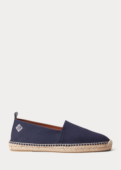 Ralph Lauren Bowsworth Monogram Canvas Espadrille Herr Marinblå | 352796-XGH