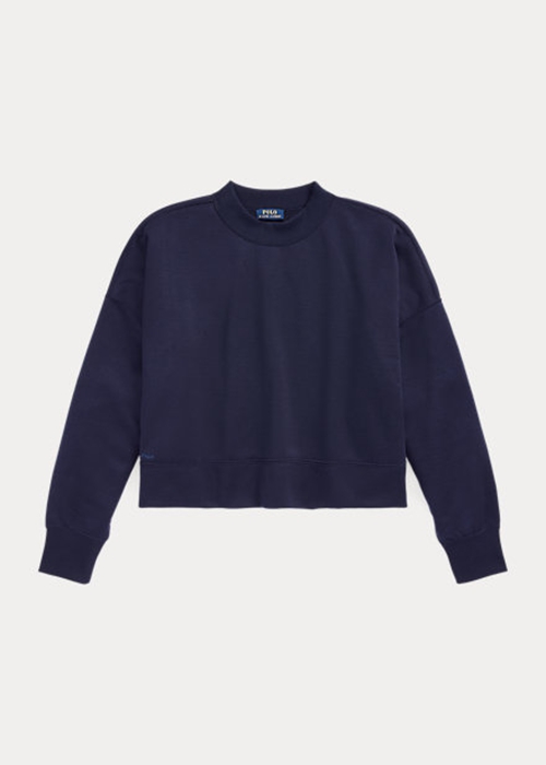 Ralph Lauren Boxy Mocka-Patch French Terry Tröjor Dam Marinblå | 736194-QKR