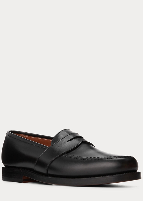 Ralph Lauren Braygan Calfskin Penny Loafers Herr Svarta | 914270-IHL