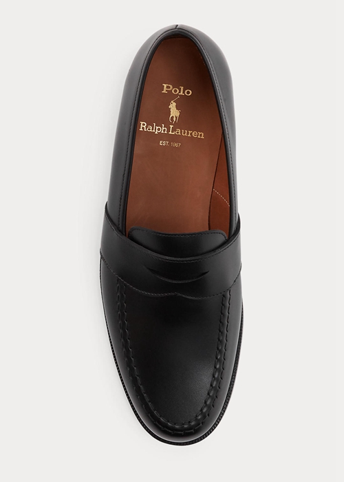 Ralph Lauren Braygan Calfskin Penny Loafers Herr Svarta | 914270-IHL