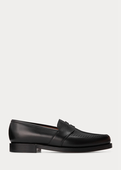 Ralph Lauren Braygan Calfskin Penny Loafers Herr Svarta | 914270-IHL