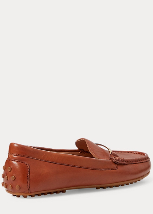 Ralph Lauren Briony Läder Driver Loafers Dam Bruna | 329701-KEL