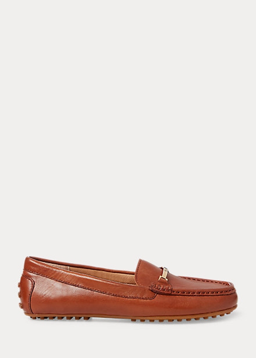 Ralph Lauren Briony Läder Driver Loafers Dam Bruna | 329701-KEL