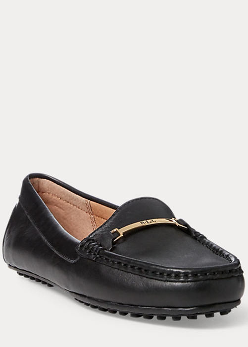 Ralph Lauren Briony Läder Driver Loafers Dam Svarta | 701835-QYS