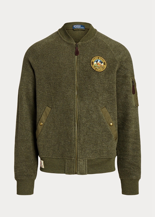 Ralph Lauren Brushed Fleece Bomber Jacka Herr Gröna | 870952-BEF