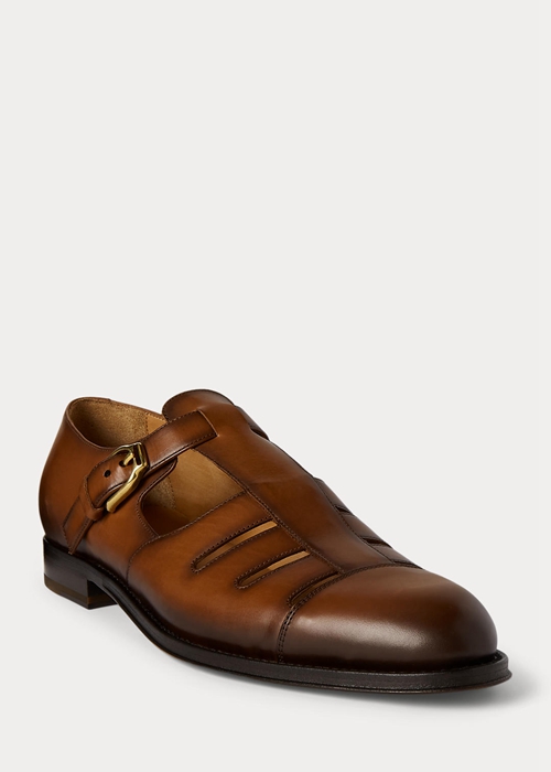 Ralph Lauren Burnished Calfskin Fisherman Finskor Herr Bruna | 968572-HRU