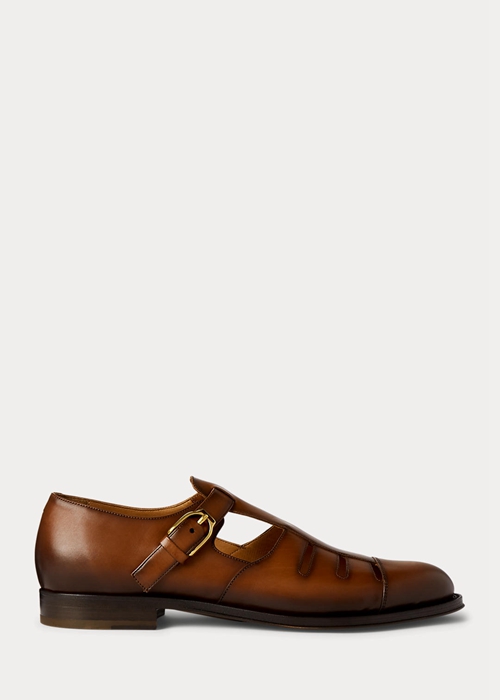 Ralph Lauren Burnished Calfskin Fisherman Finskor Herr Bruna | 968572-HRU