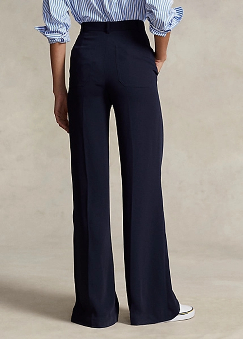 Ralph Lauren Cady Breda-Leg Trousers Byxor Dam Marinblå | 567219-UWA