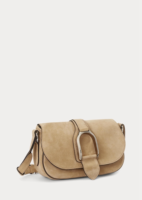 Ralph Lauren Calf-Mocka Welington Axelväska Dam Khaki | 871904-SOB