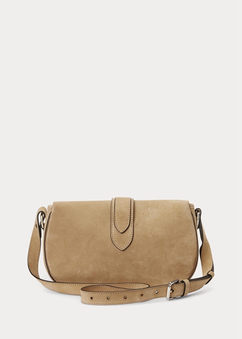 Ralph Lauren Calf-Mocka Welington Crossbody Väska Dam Khaki | 175269-YNS