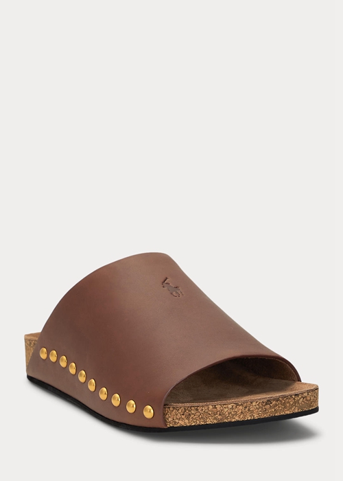 Ralph Lauren Calfskin Läder Rivet Sandaler Dam Bruna | 642913-XQN