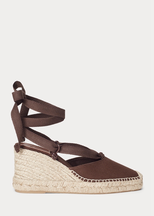 Ralph Lauren Canvas Kilklack Espadrille Dam Choklad | 210537-RGW