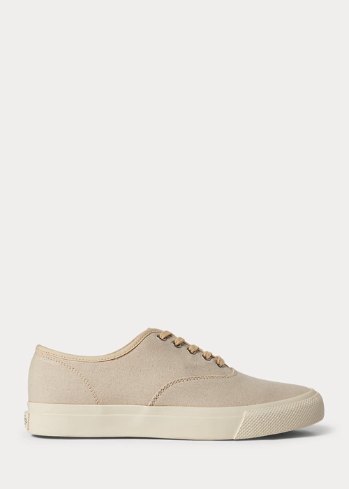 Ralph Lauren Canvas Sneakers Herr Beige | 160842-MFP