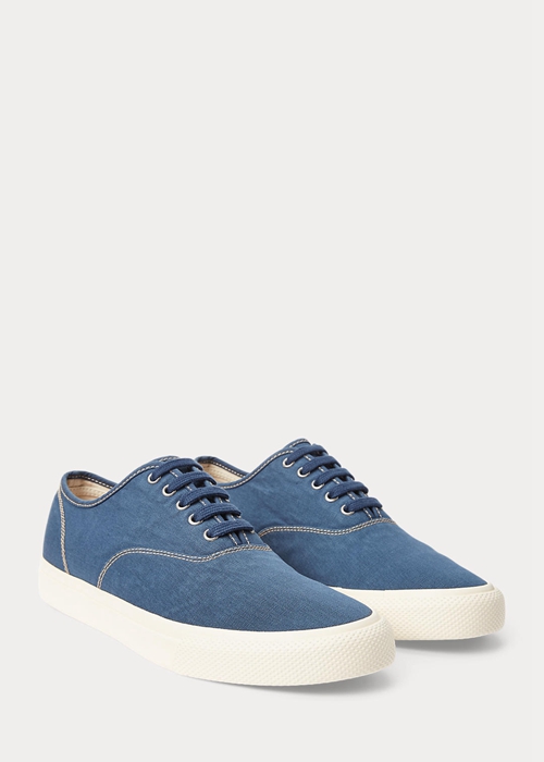 Ralph Lauren Canvas Sneakers Herr Kungsblått Blå | 167942-VQO