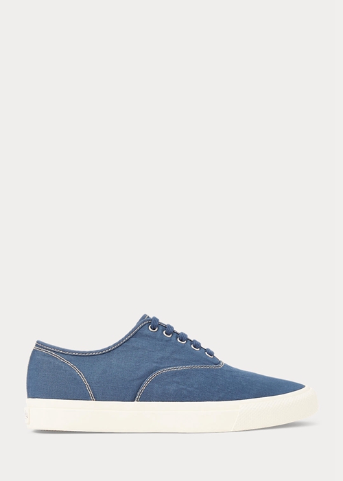 Ralph Lauren Canvas Sneakers Herr Kungsblått Blå | 167942-VQO