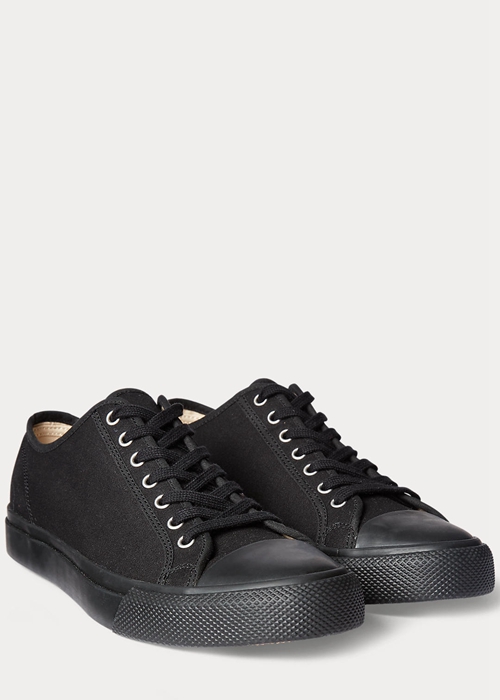 Ralph Lauren Canvas Sneakers Herr Svarta | 143520-EGR