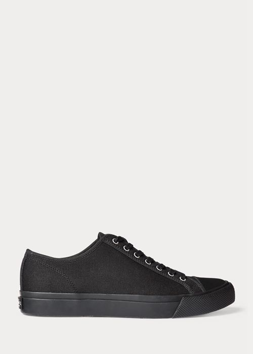 Ralph Lauren Canvas Sneakers Herr Svarta | 143520-EGR