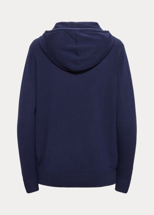 Ralph Lauren Cashmere Hoodie Hoodie Dam Marinblå | 548702-TWZ