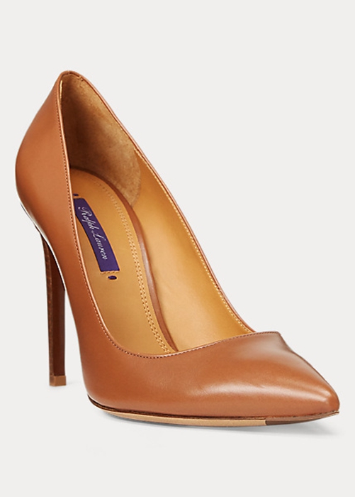 Ralph Lauren Celia Calfskin Höga Klackar Dam Bruna | 023897-TPZ