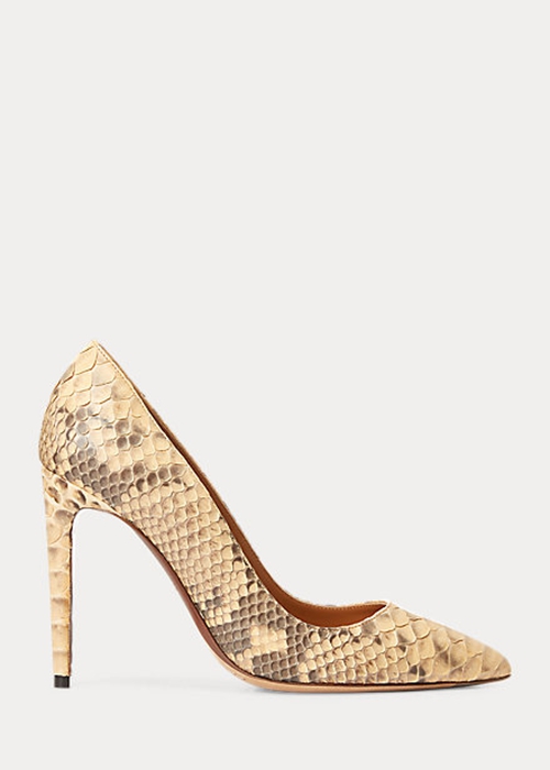 Ralph Lauren Celia Python Höga Klackar Dam Ljusgula | 813742-VTO