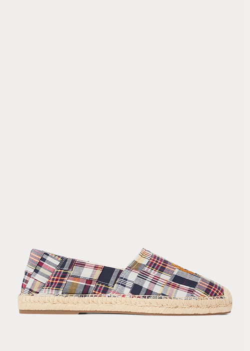 Ralph Lauren Cevio Crest Madras Espadrille Herr Blå Olika Färger | 893261-BNE