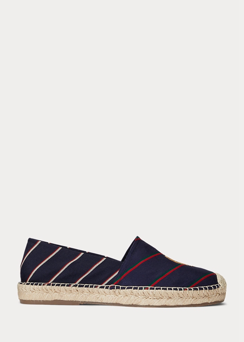 Ralph Lauren Cevio Crest Randig Espadrille Herr Marinblå | 623714-VGY