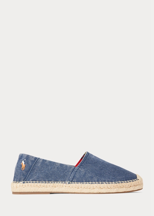 Ralph Lauren Cevio Washed Canvas Espadrille Herr Ljusmarinblå | 712658-HKO