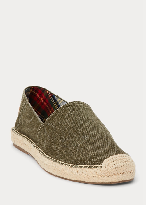 Ralph Lauren Cevio Washed Canvas Espadrille Herr Gröna | 738659-CHZ