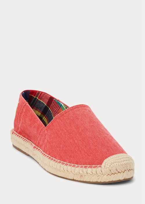 Ralph Lauren Cevio Washed Canvas Espadrille Herr Röda | 926480-KIR