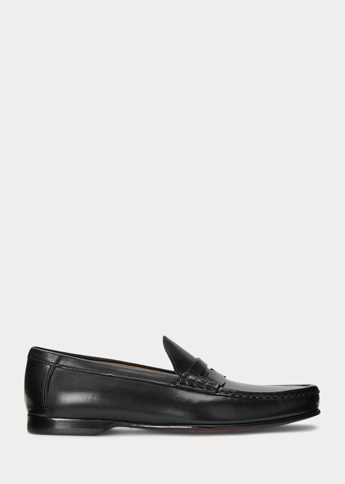 Ralph Lauren Chalmers Burnished Calfskin Penny Loafers Herr Svarta | 189473-HCY