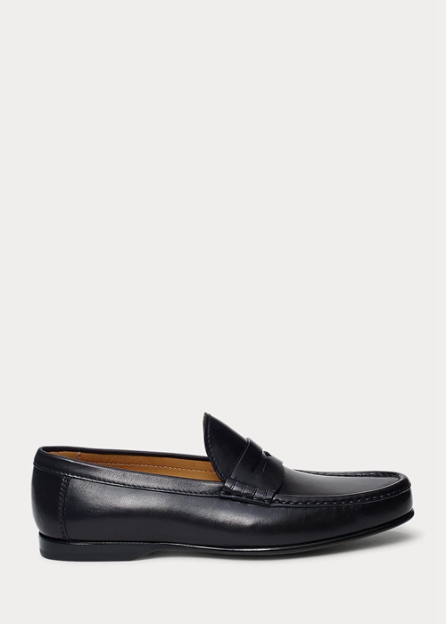 Ralph Lauren Chalmers Calfskin Penny Loafers Herr Svarta | 102754-EBS