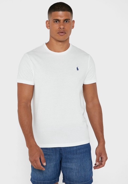 Ralph Lauren Chest Logo Crew Neck T-shirt Herr Vita | 068932-YBA