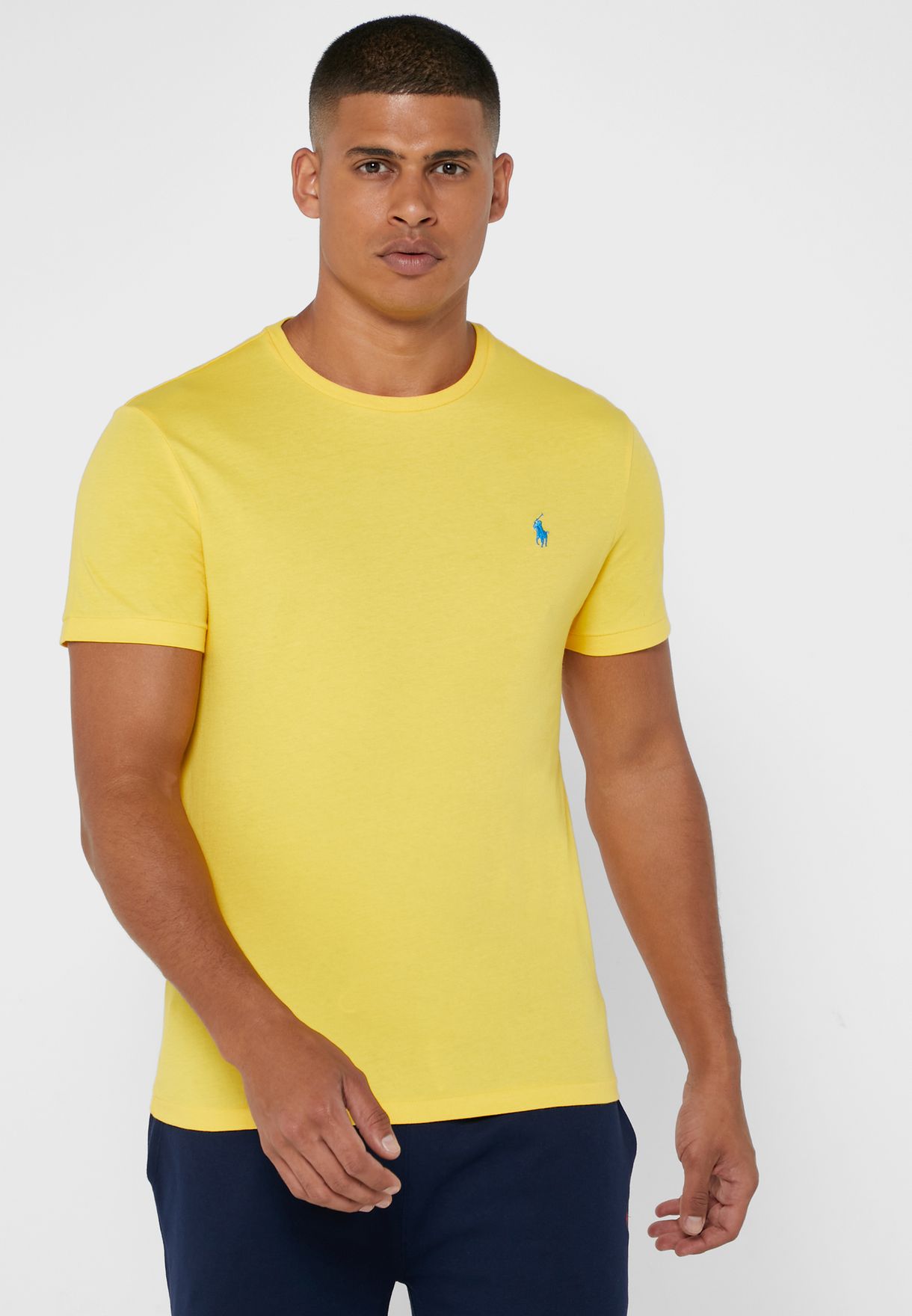 Ralph Lauren Chest Logo Crew Neck T-shirt Herr Gula | 142897-GPI